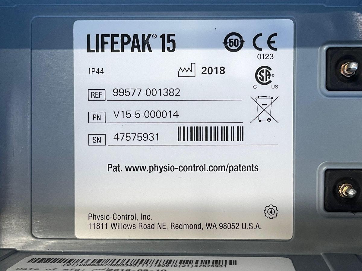 Used PHYSIO-CONTROL Lifepak 15 Defibrillator 6x 2018 2x 2013 V15-2 Defibrillator