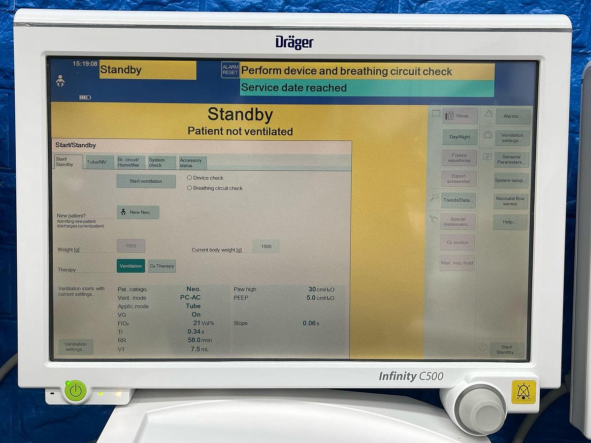 Used Drager Babylog VN500 YOM: 2016