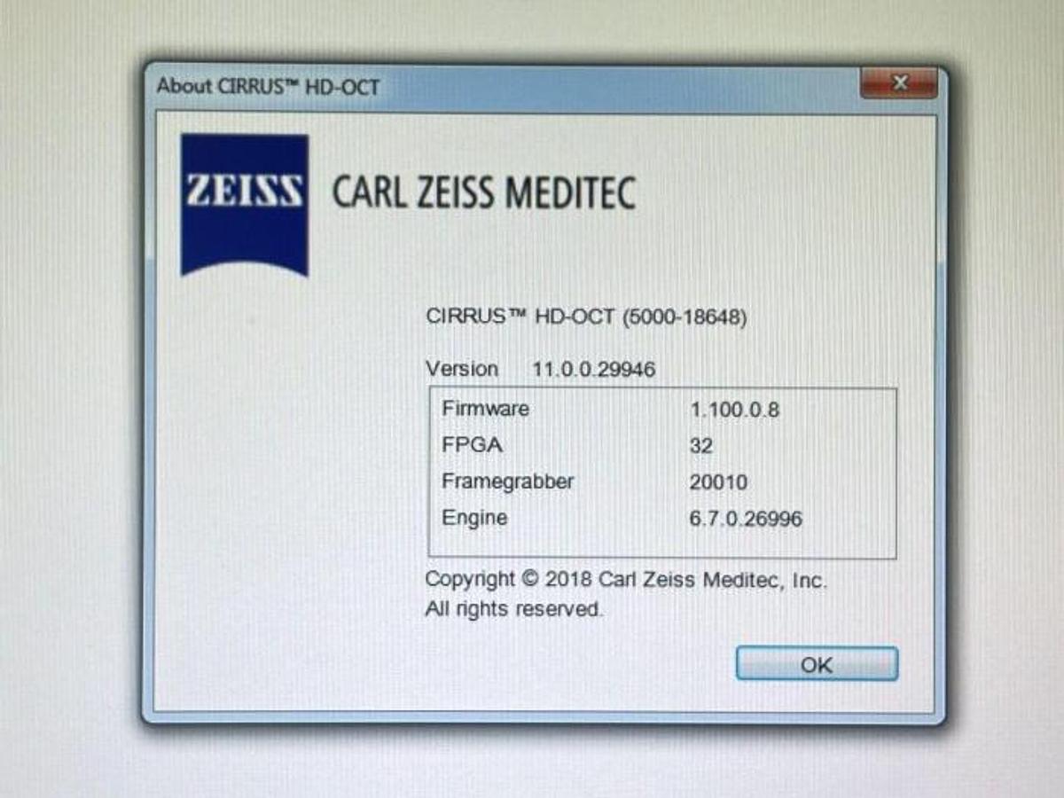 Used 2017 - ZEISS CIRRUS HD-OCT 5000
