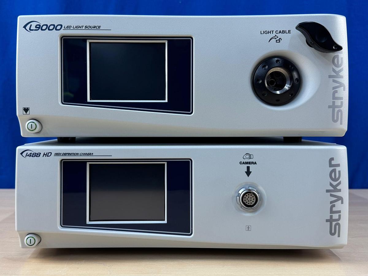 Used Stryker 1488 Stryker 1488 Processor  YOM: 2017 SN: 17E519814 Stryker L9000 LED Light Source  YOM: 2014 SN: 14G015694 Stryker 1488 Camera Head SN: 17L520714