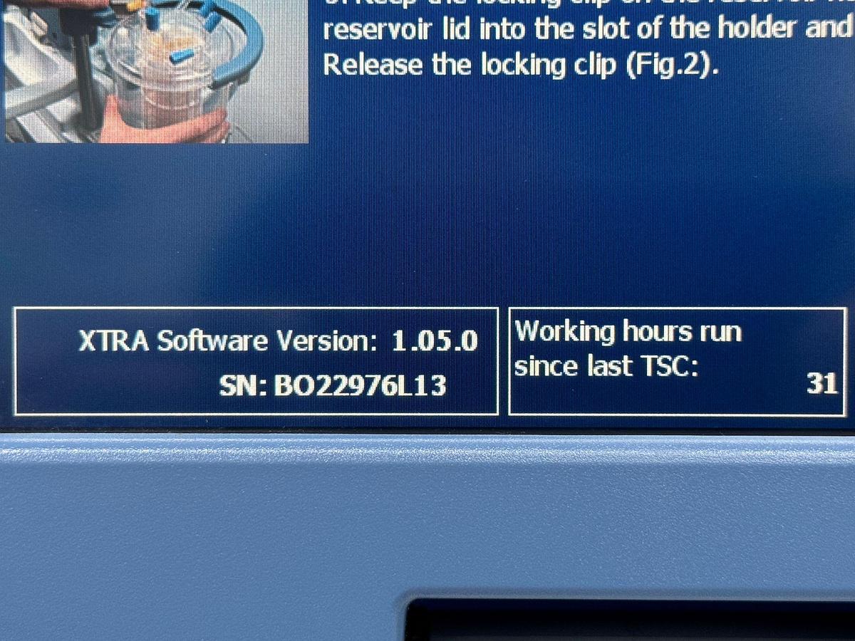 Used Sorin Xtra Auto Transfusion System REF: 75220 YOM: 2013 SN: BO22976  L13 Include Sorin Xvac Pump REF: 75306 YOM: 2015 SN: BO27119N15