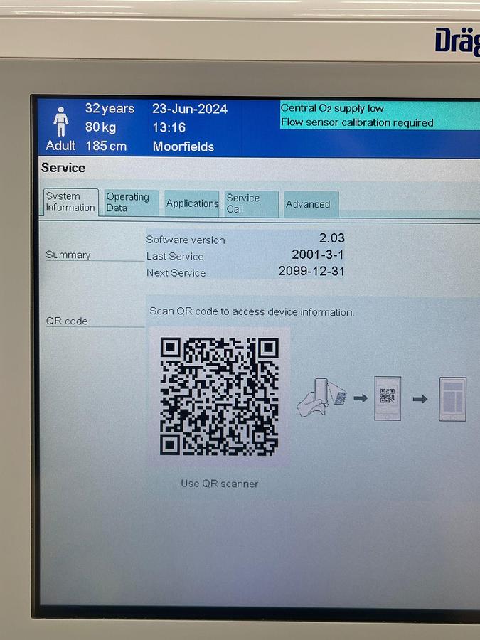 Used Dräger Perseus A500 Anaesthesia YOM: 2015