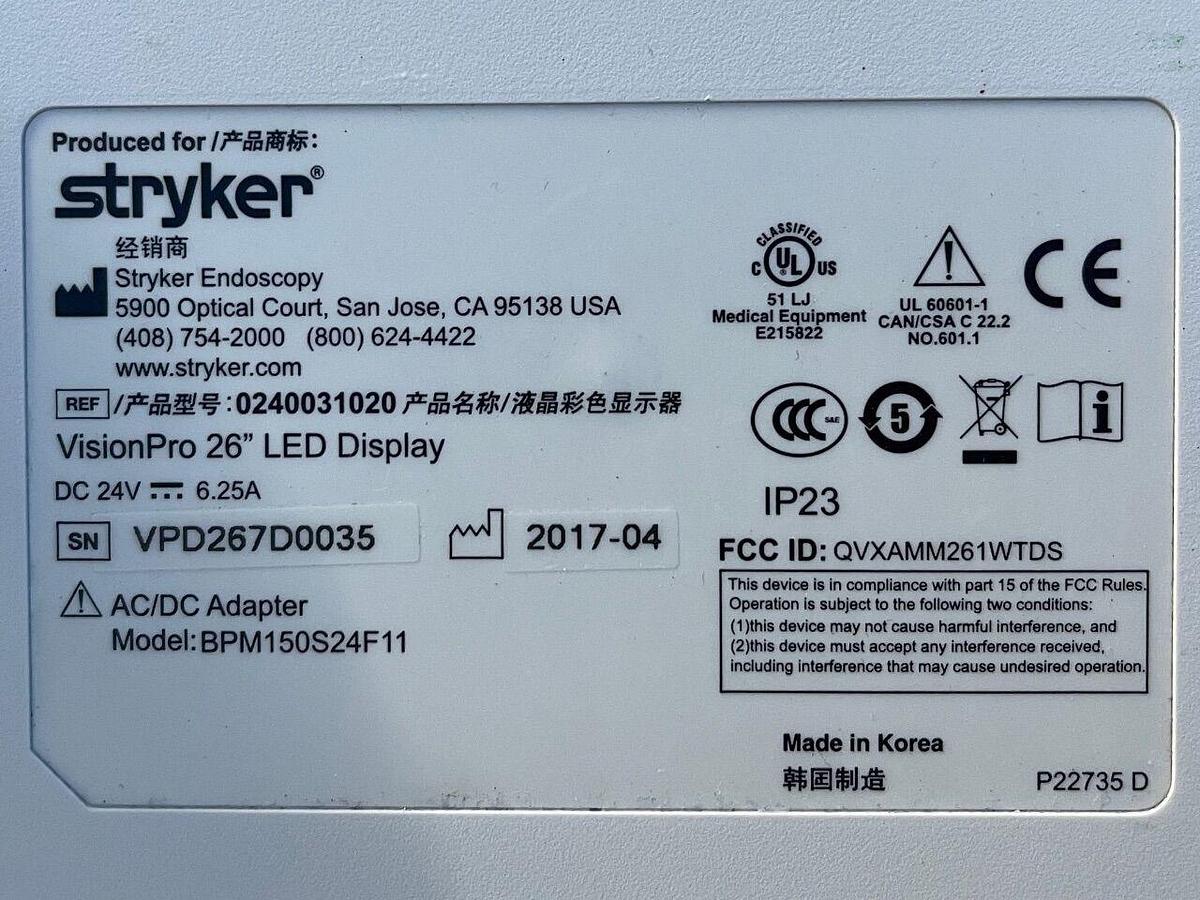 Used STRYKER 1588 Tower Lcd Monitor YOM