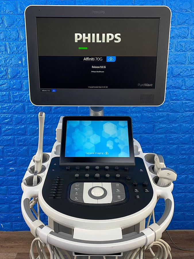 Used Philips Affiniti 70G PureWave Software Version: 9.0.16 Hardware B.0 YOM: 2018 Probes L15-7io C10-3v C9-2 C5-1
