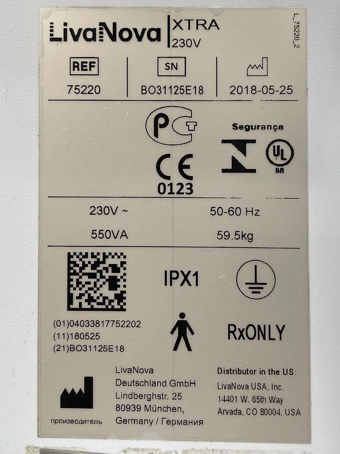 Used Liva Nova Xtra™ Autotransfusion System YOM:2018 REF: 75220