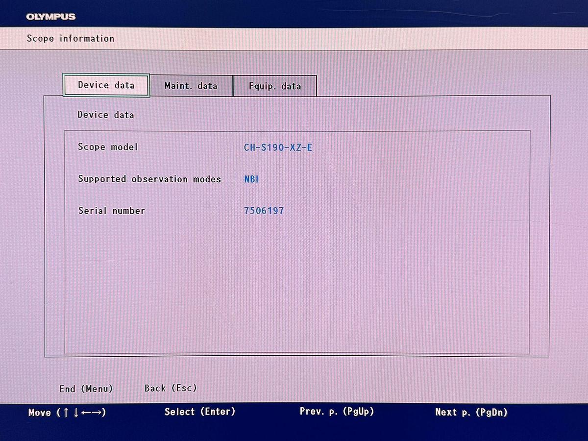 Used Olympus OTV-S190 Tower Processor OTV-S190  SN: 7354579 Light Source CLV-S190 SN: 7304202 Olympus OEV261H Monitor  YOM: 2013 SN: 7354100 Olympus UHI-4  YOM: 2021 SN: 7159219 Olympus IMH-20 SN: 7331770 Olympus Camera Head CH-S190-XZ-E SN: 7506197 Olympus MAJ-1921 Keyboard  Sony Digital Colour Printer
