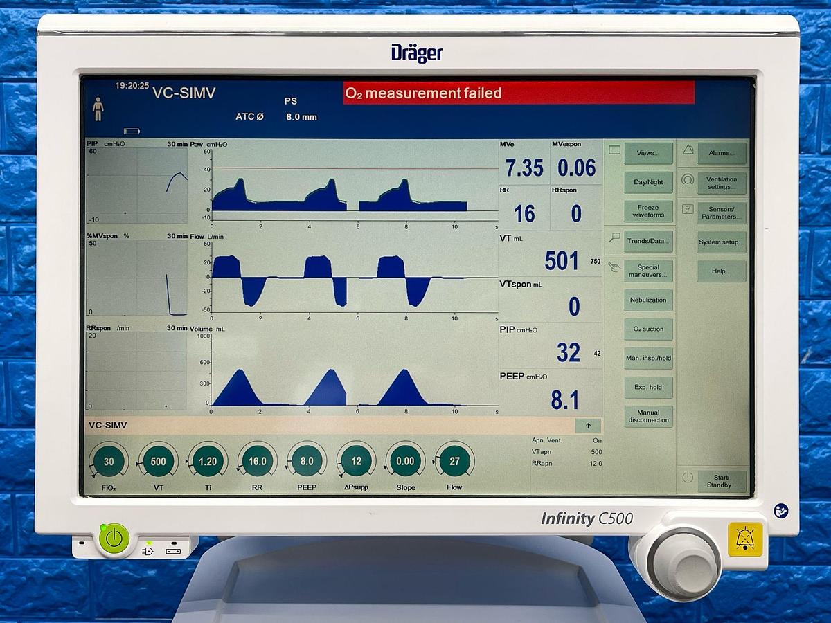 Used Dräger V500 Ventilator, YOM: 2015
