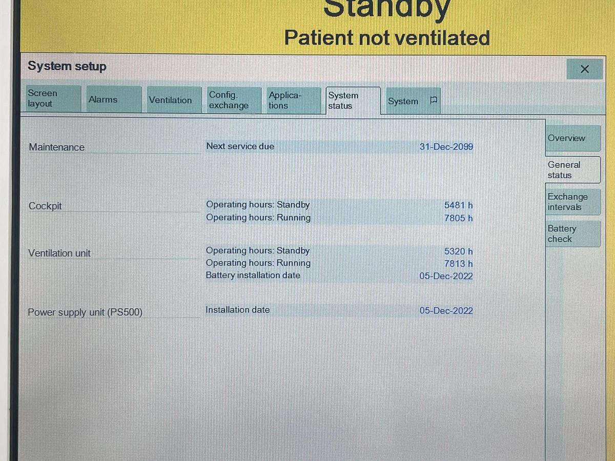 Used Dräger Evita Infinity V500 Ventilator YOM: 2014