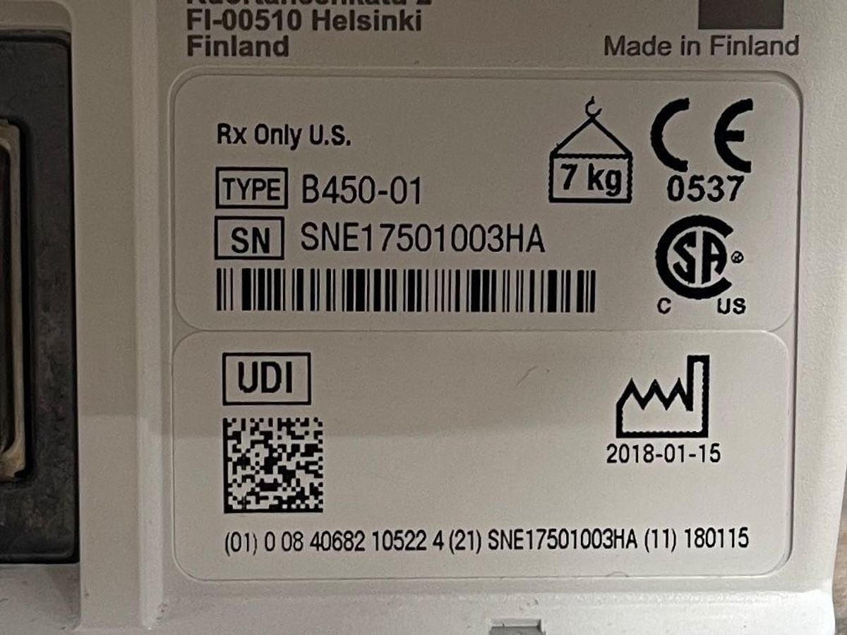 Used GE B450 Patient Monitor YOM: 2018