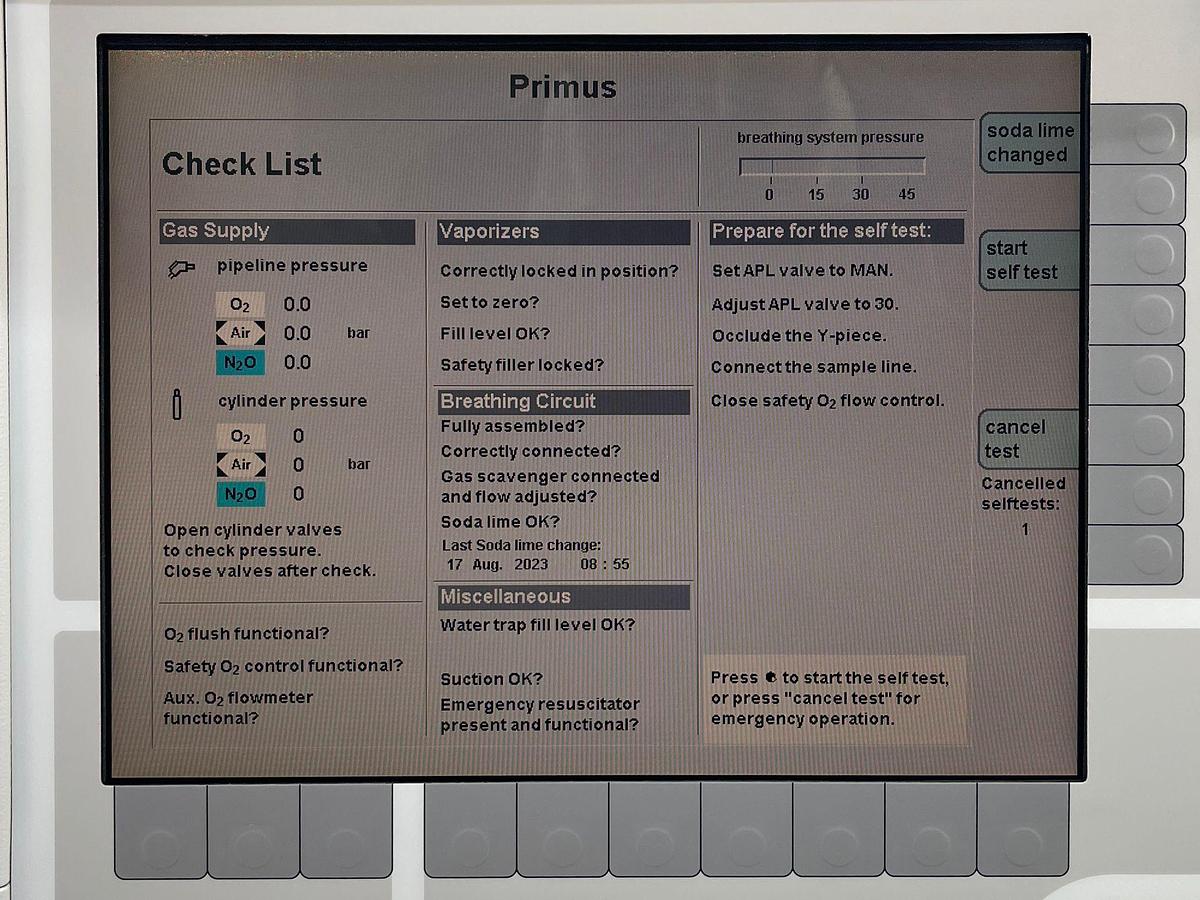 Used Dräger Primus Anaesthesia  YOM: 2005 SN: ARWL-0126.