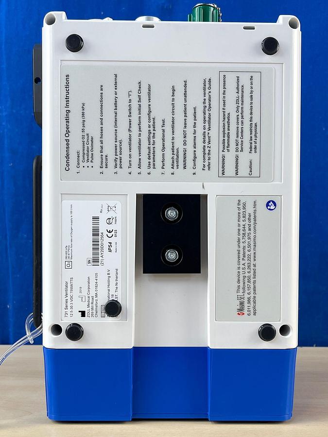 Used Zoll 731 Series Ventilator YOM: 2019 -4 pieces