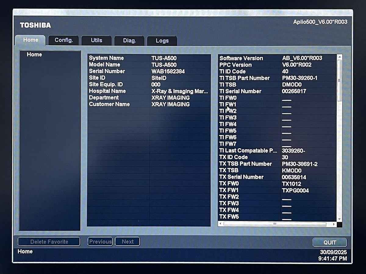 Used Toshiba Ultrasound Aplio 500 YOM: 2015