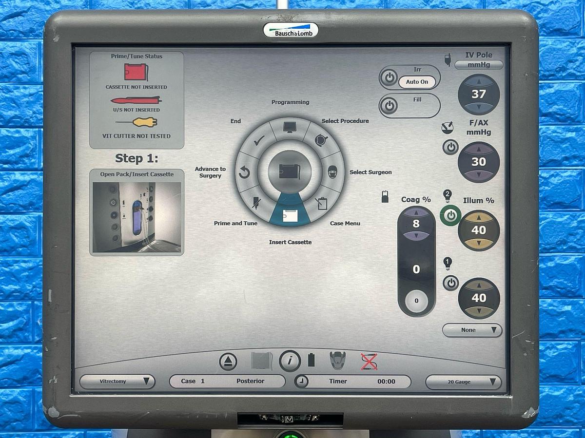 Used Bausch & Lomb Phacoemulsifier Stellaris PC Laser machine YOM: 2013 With Footswitch and 2 Hand pieces