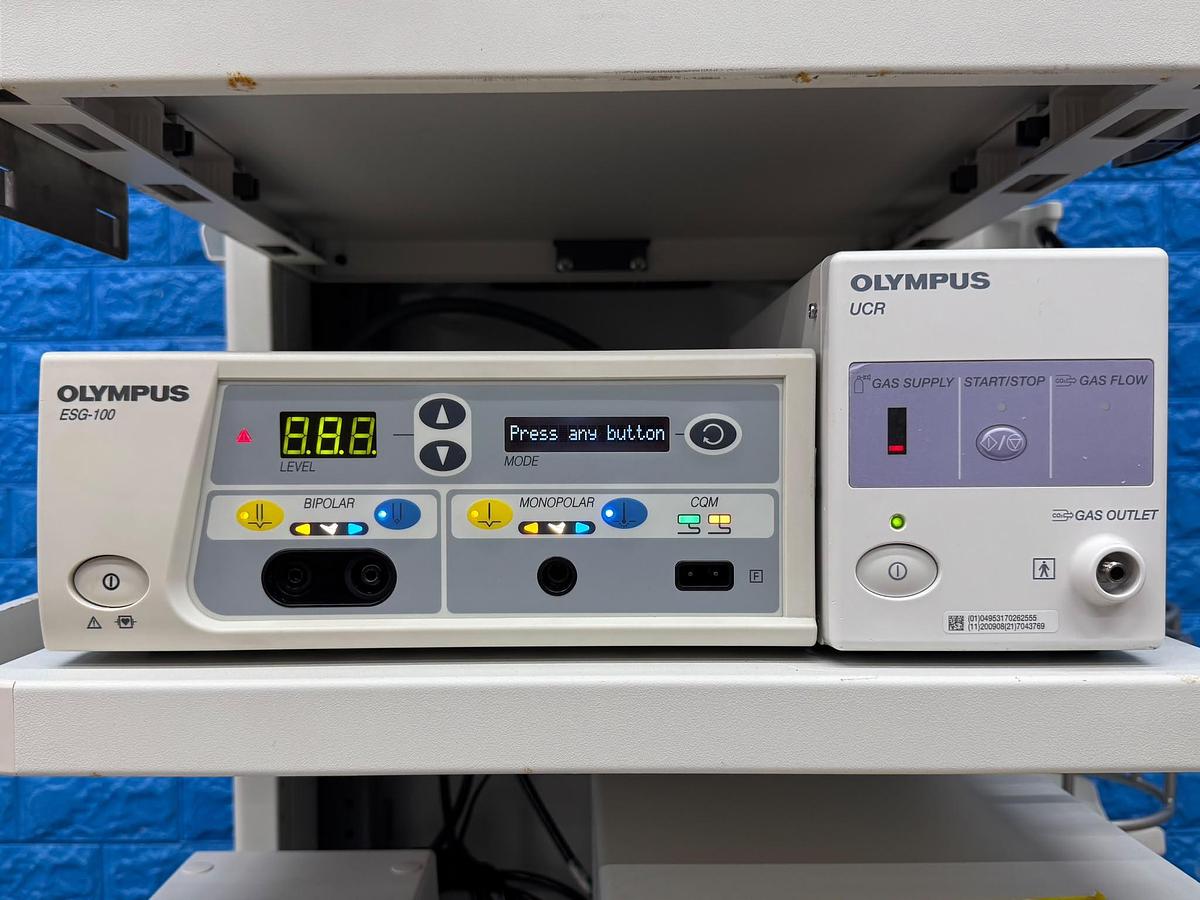 Used Olympus 290 System  Evis Lucera Elite CV-290 SN: 7830146 Evis Lucera Elite CLV-290SL SN: 7821260  Olympus Pigtail MAJ-1911 Olympus Keyboard MAJ-1924 Olympus OEV262H LED Monitor  YOM: 2018 SN: 7870845  Olympus OFP-2 With Foot Switch  YOM: 2017 SN: 21731426 Olympus KV-5 SN: 27 17252 Olympus ESG-100 YOM: 2010 SN: 25367W23-102 Olympus UCR With Hose SN: 7043769