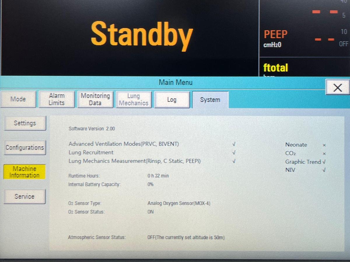 Used Aeonmed Ventilator VG 70 HR: 57 Minutes YOM: 2020   HR: 32 Minutes  YOM: 2020 