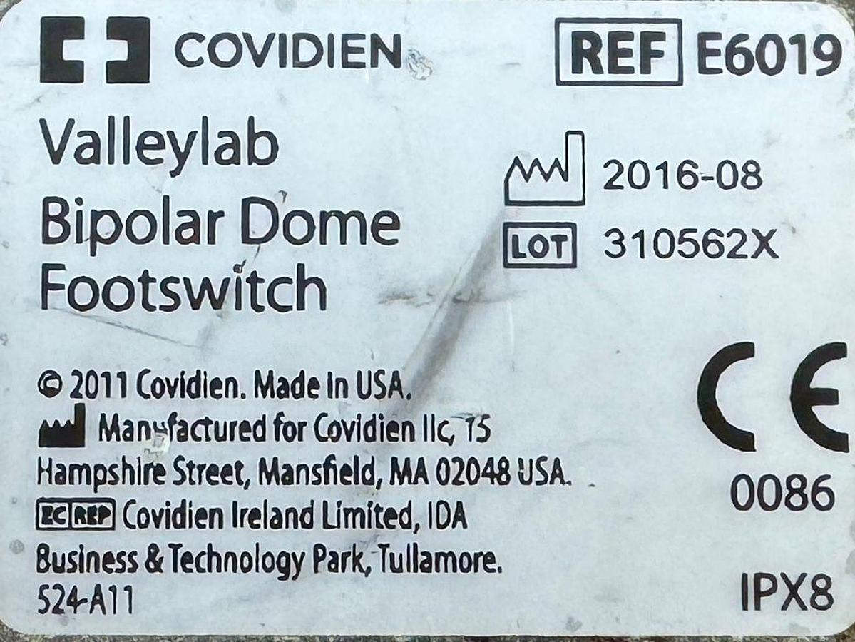 Used Covidien Bipolar Footswitch REF: E6019 -4 Pieces