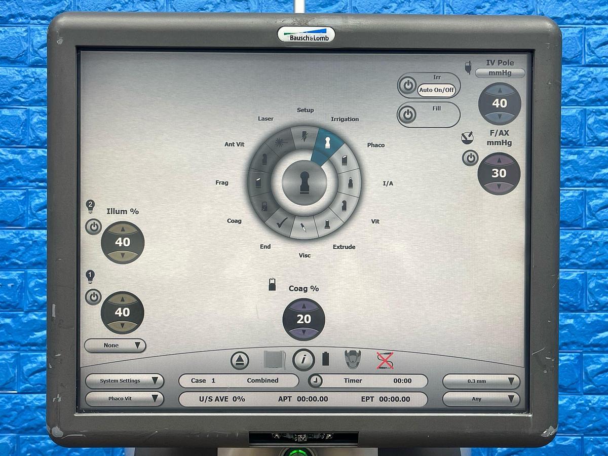 Used Bausch & Lomb Phacoemulsifier Stellaris PC Laser machine YOM: 2013 With Footswitch and 2 Hand pieces