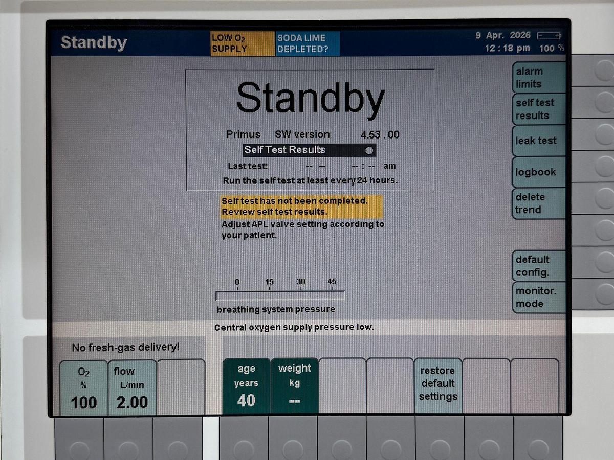 Used Dräger Primus Anaesthesia YOM: 2008 