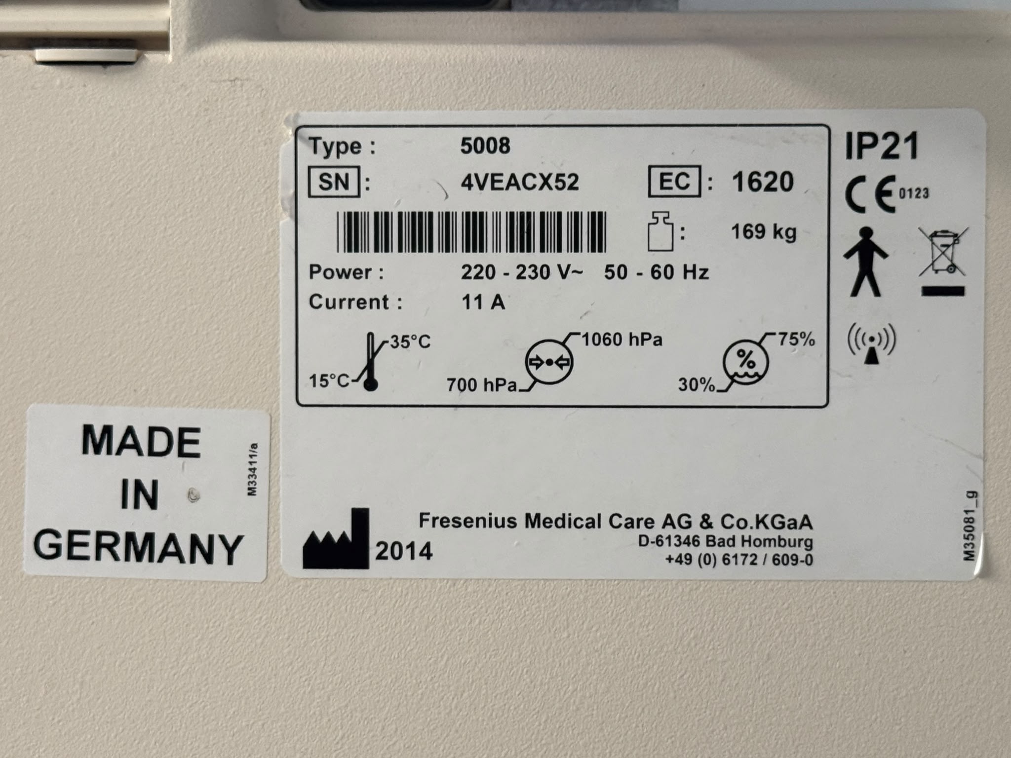 Used Fresenius 5008 CorDiax 2014