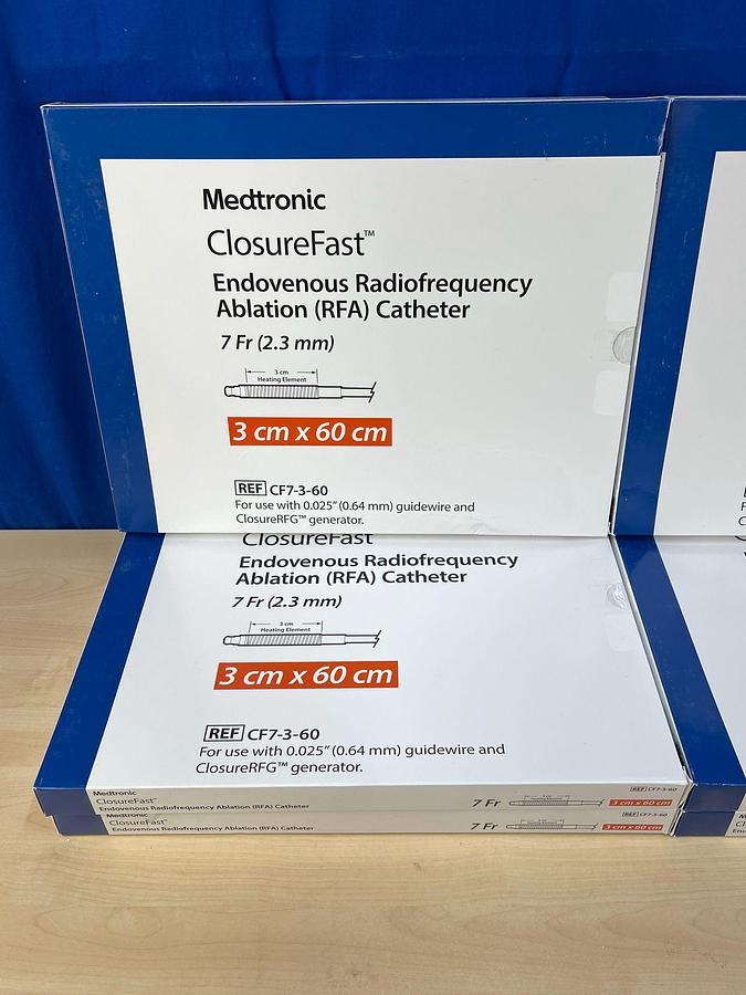 Used MEDTRONIC ClosureFast Endovenous Radiofrequency Ablation Catheter 7Fr ( 2.3 mm ) 3cm X 60cm REF: CF7-3-60