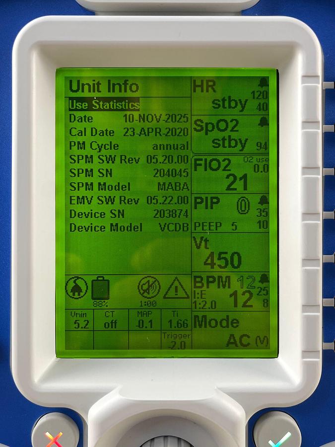 Used Zoll 731 Series Ventilator YOM: 2019 -4 pieces