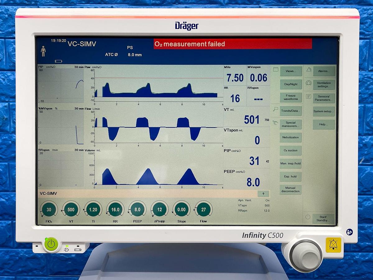 Used Dräger V500 Ventilator, YOM: 2015