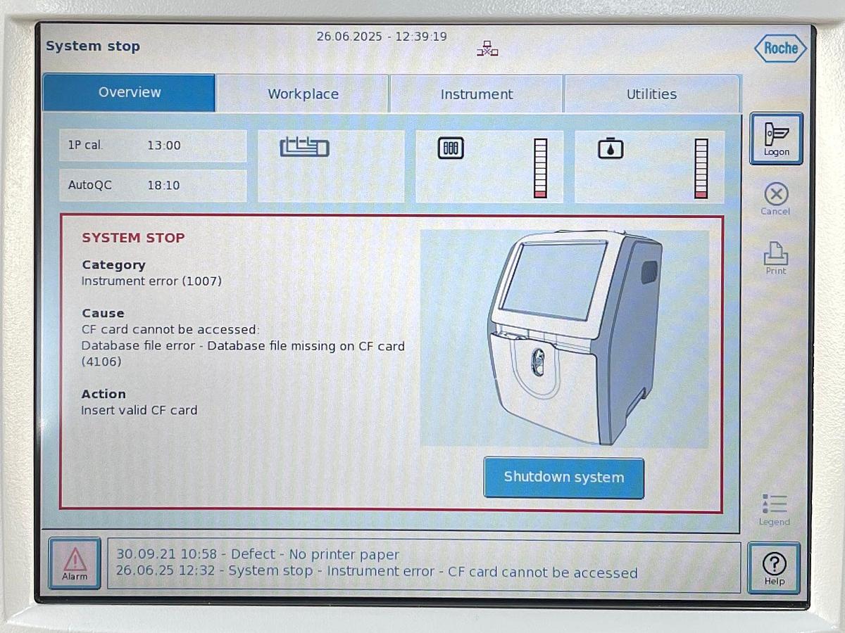 Used cobas b 123 ( 4 ) POC system YOM: 2020