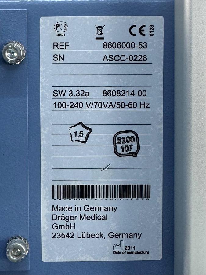 Used Dräger Fabius Tiro YOM: 2011  Include GE B650 Patient Monitor YOM: 2013 With SPO2 & ECG Cables