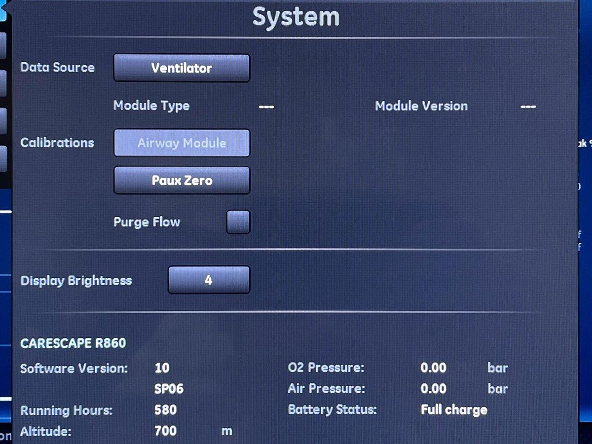 Used GE Carescape R-860 Ventilator YOM: 2020.