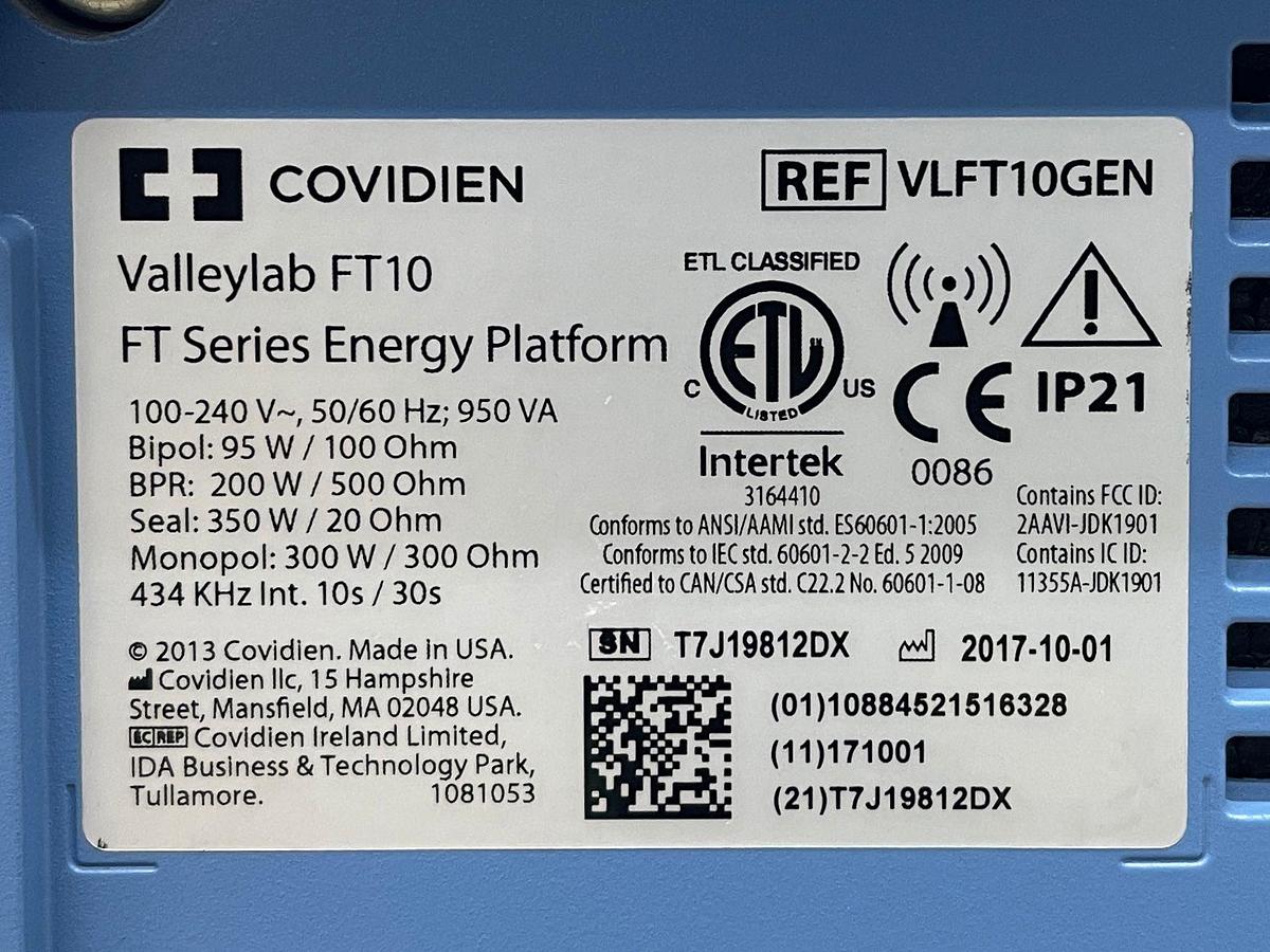Used COVIDIEN/VALLEYLAB Covidien Valleylab FT10 YOM: 2017 With Monopolar and Bipolar Foot switch