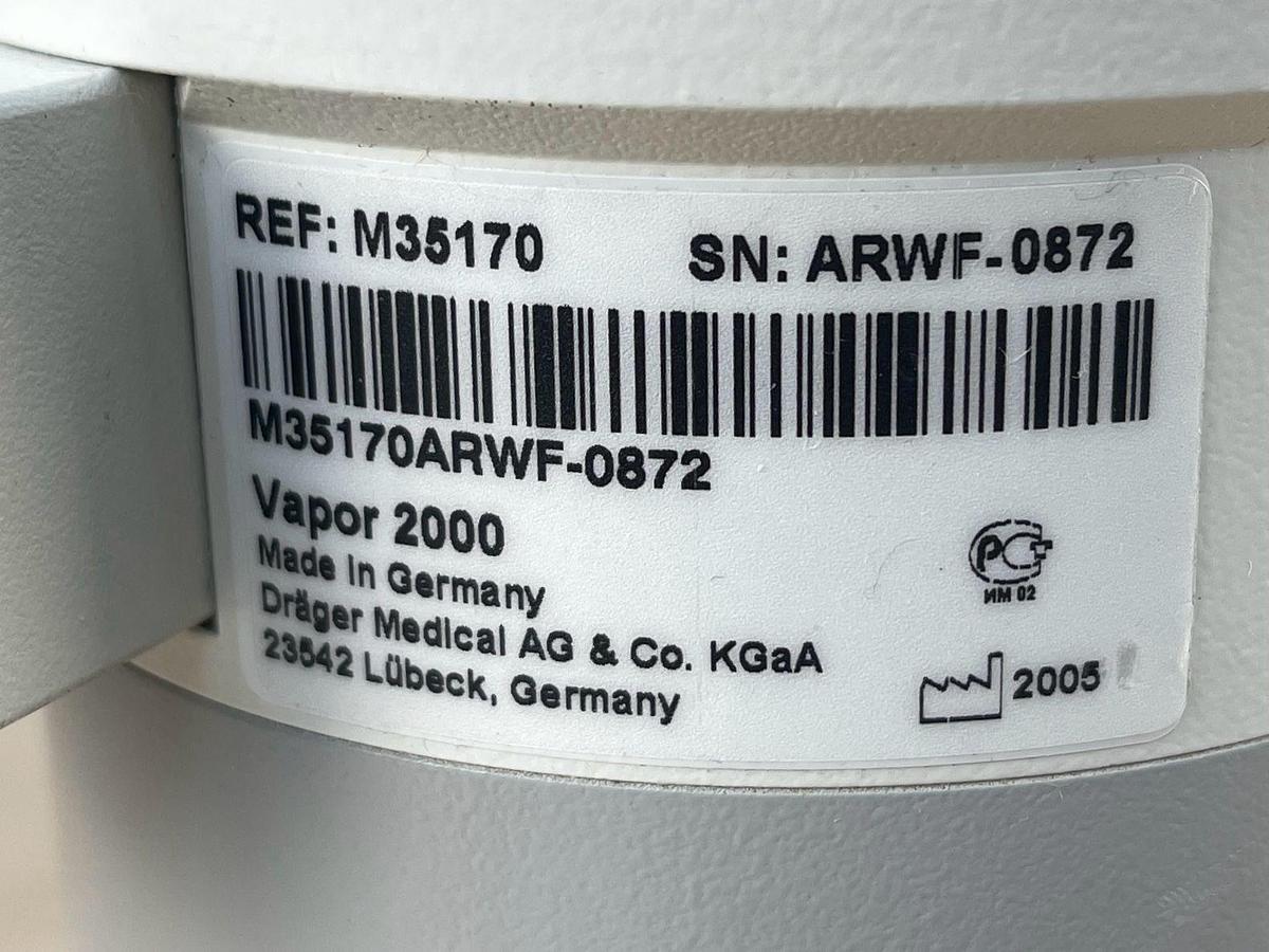 Used Dräger Sevoflurane 2000 Vaporiser, YOM: 2005
