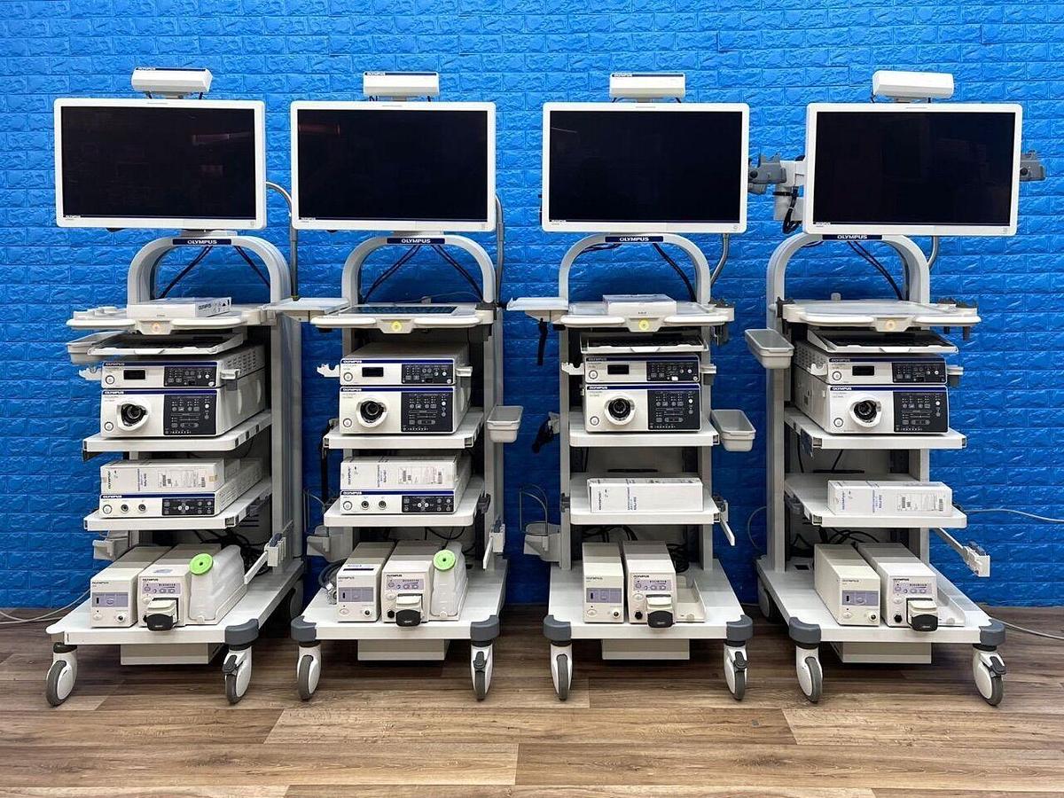 Used OLYMPUS CV-290 CLV-290 Complete Towers with 290 HD Gastro and 290 HD Long colonoscope Endoscopy Processor