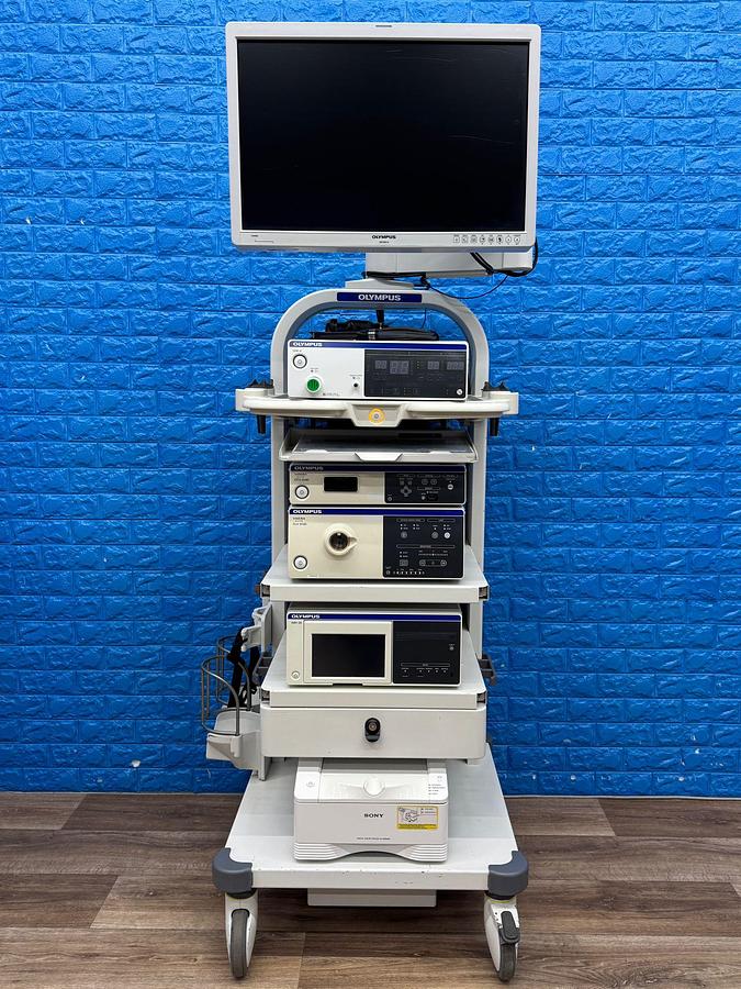 Used Olympus OTV-S190 Tower Processor OTV-S190  SN: 7354579 Light Source CLV-S190 SN: 7304202 Olympus OEV261H Monitor  YOM: 2013 SN: 7354100 Olympus UHI-4  YOM: 2021 SN: 7159219 Olympus IMH-20 SN: 7331770 Olympus Camera Head CH-S190-XZ-E SN: 7506197 Olympus MAJ-1921 Keyboard  Sony Digital Colour Printer