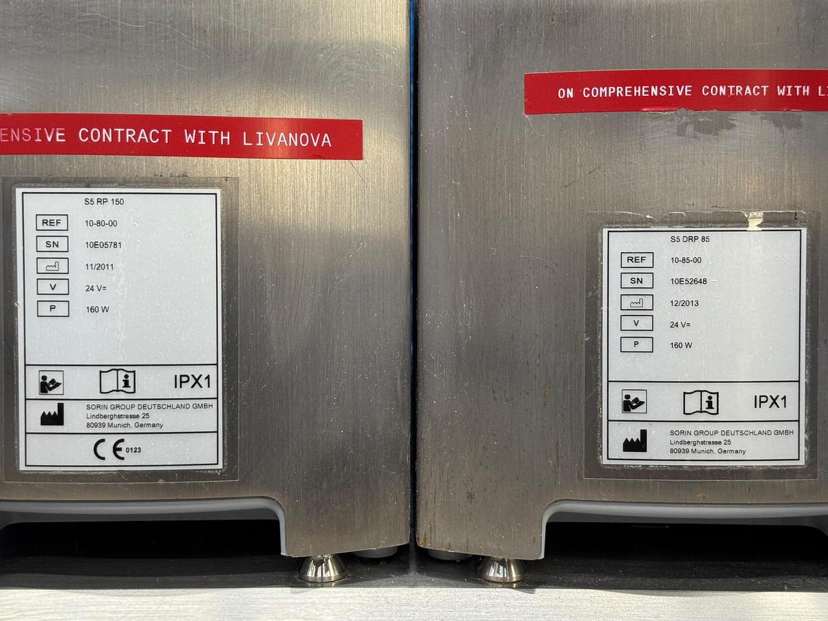 Used LivaNova Sorin Stockert S5 Heart Lung machine 2x S5 RP150 Pumps 2x S5 DRP85 Dual Pumps Sorin CP5 Sorin SP6 Bubble Detector SN: 28E03054 YOM: 2013