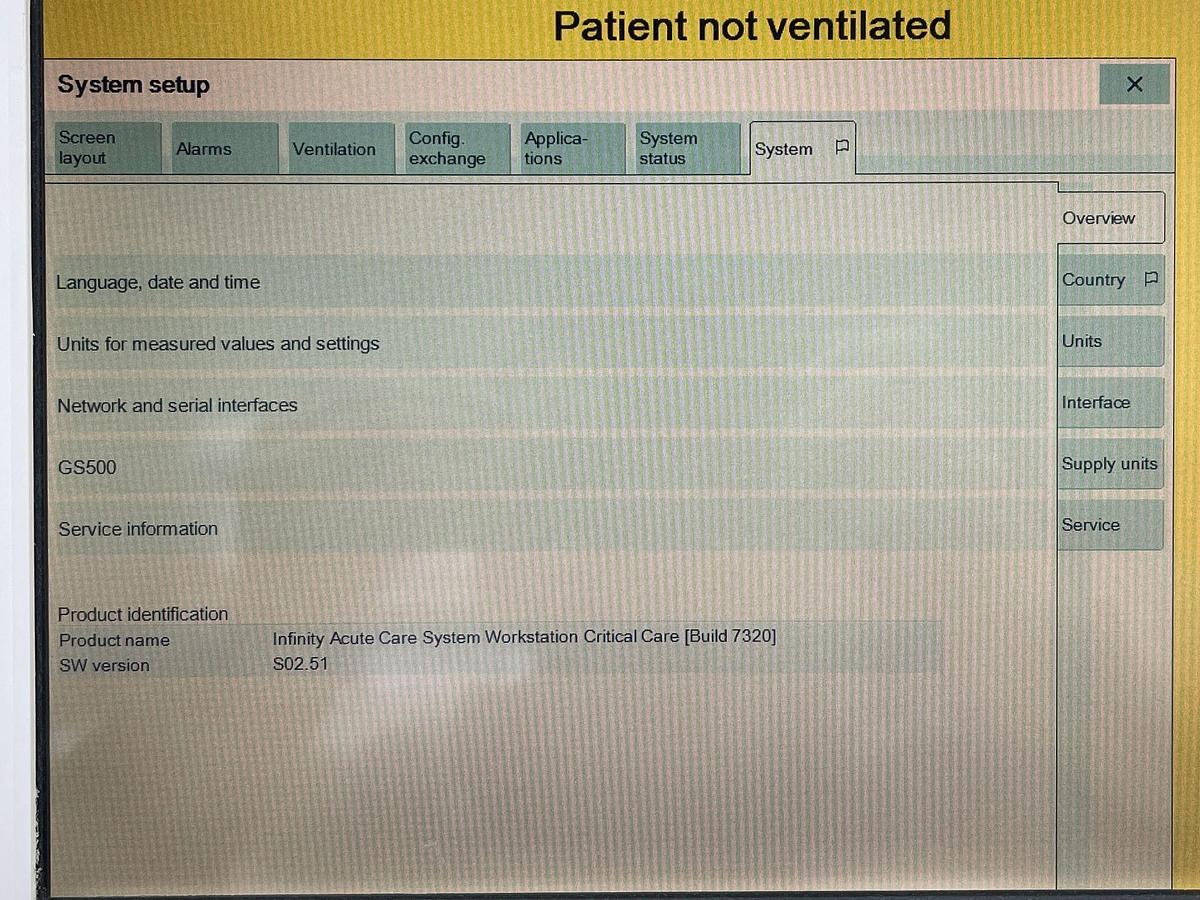 Used DRAEGER Evita Infinity V500 Ventilator YOM: 2017