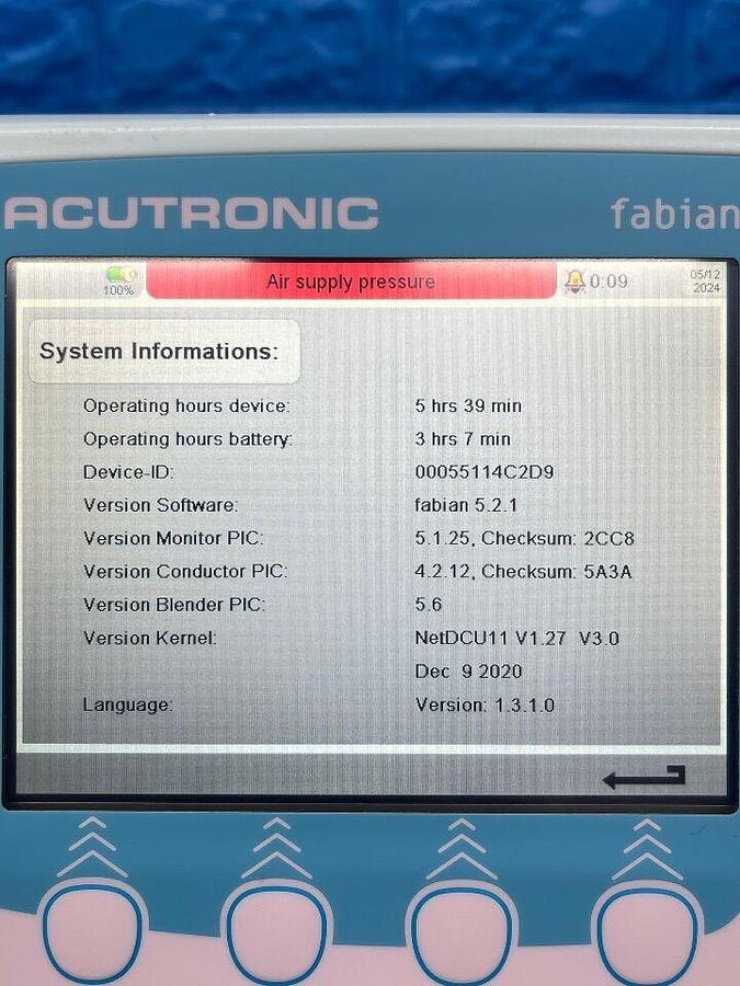 Used ACUTRONIC Fabian Therapy Evolution YOM