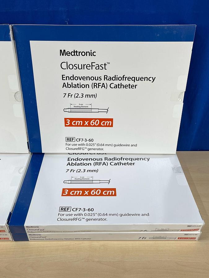 Used MEDTRONIC ClosureFast Endovenous Radiofrequency Ablation Catheter 7Fr ( 2.3 mm ) 3cm X 60cm REF: CF7-3-60
