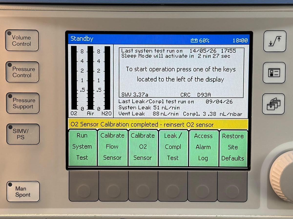 Used Dräger Fabius Tiro YOM: 2011  Include GE B650 Patient Monitor YOM: 2013 With SPO2 & ECG Cables