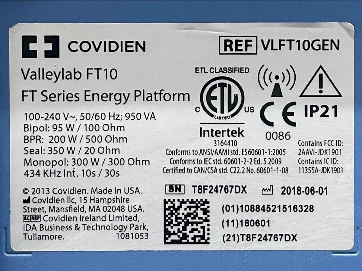 Used Covidien Valleylab FT10 YOM: 2018  