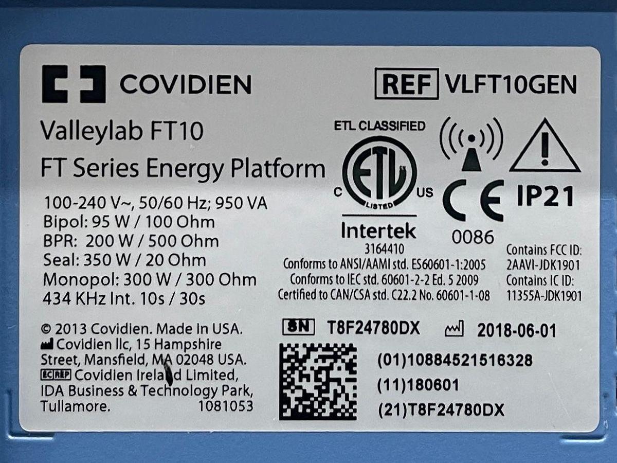 Used Covidien Valleylab FT10 YOM: 2018 