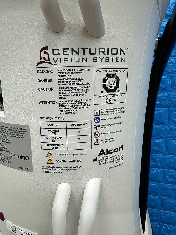Used ALCON Centurion Phaco Machine, YOM: 2016 Phacoemulsifier