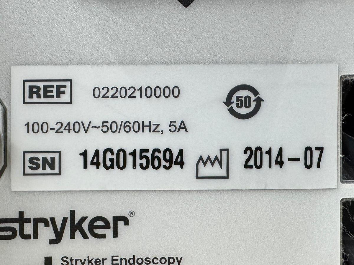 Used Stryker 1488 Stryker 1488 Processor  YOM: 2017 SN: 17E519814 Stryker L9000 LED Light Source  YOM: 2014 SN: 14G015694 Stryker 1488 Camera Head SN: 17L520714