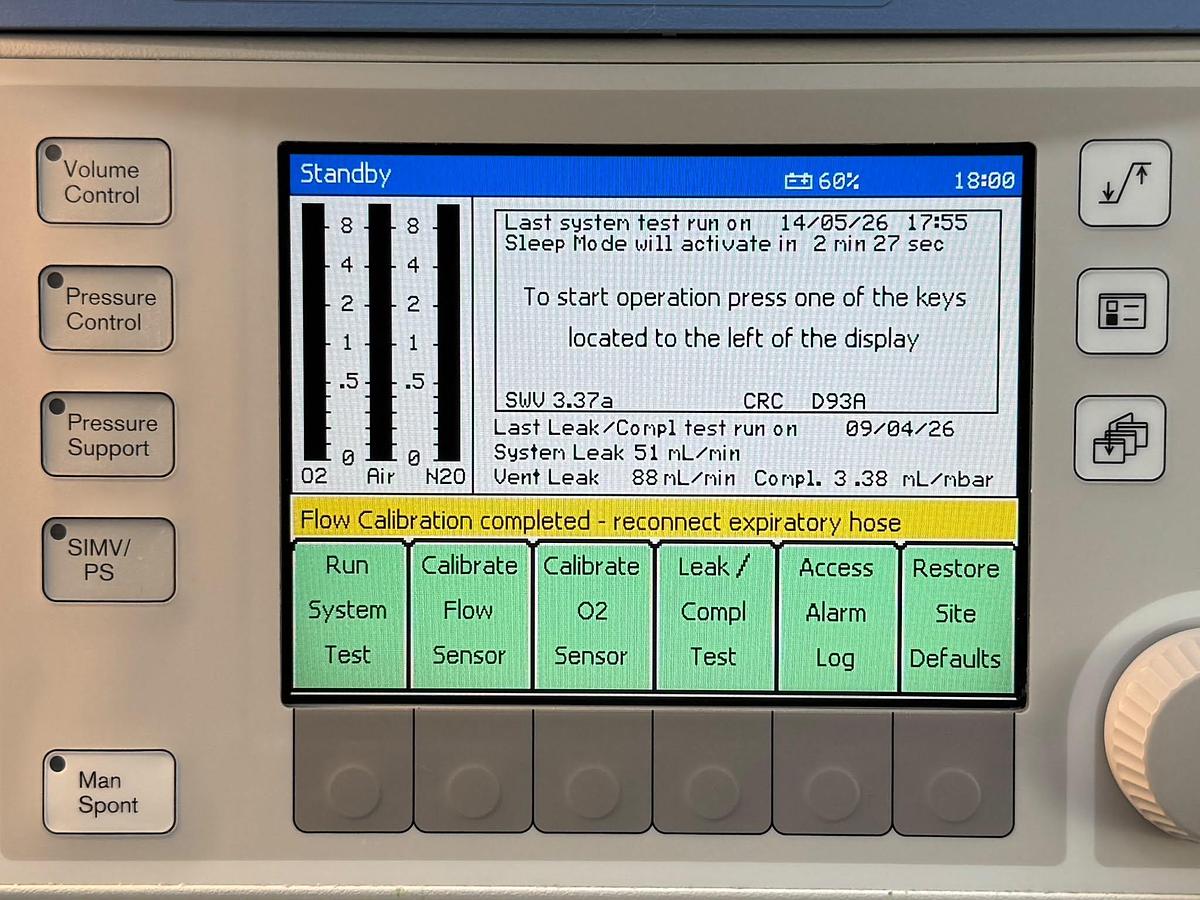 Used Dräger Fabius Tiro YOM: 2011  Include GE B650 Patient Monitor YOM: 2013 With SPO2 & ECG Cables