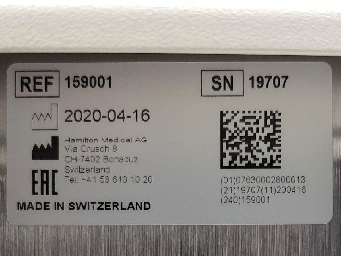 Used  Hamilton G5 Ventilator YOM: 2020 