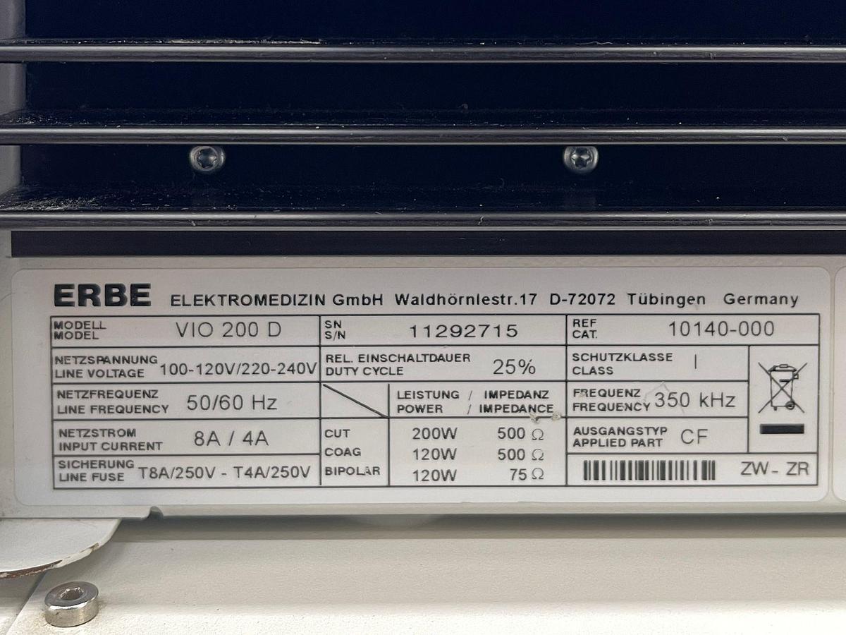 Used Erbe VIO 200D SN: 11292715
