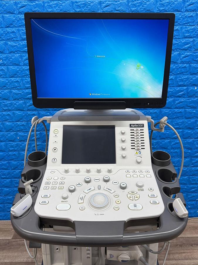 Used Toshiba Aplio 500 Ultrasound YOM: 2019 Probes  PLT-1005BT YOM: 2019 PLT-1204BT YOM: 2019 PLT-1202BT YOM: 2019