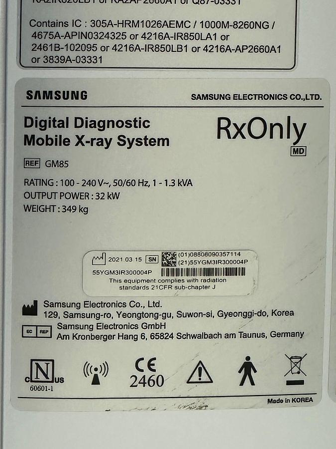 Used Samsung GM 85 Portable Mobile X-RAY YOM: 2021 