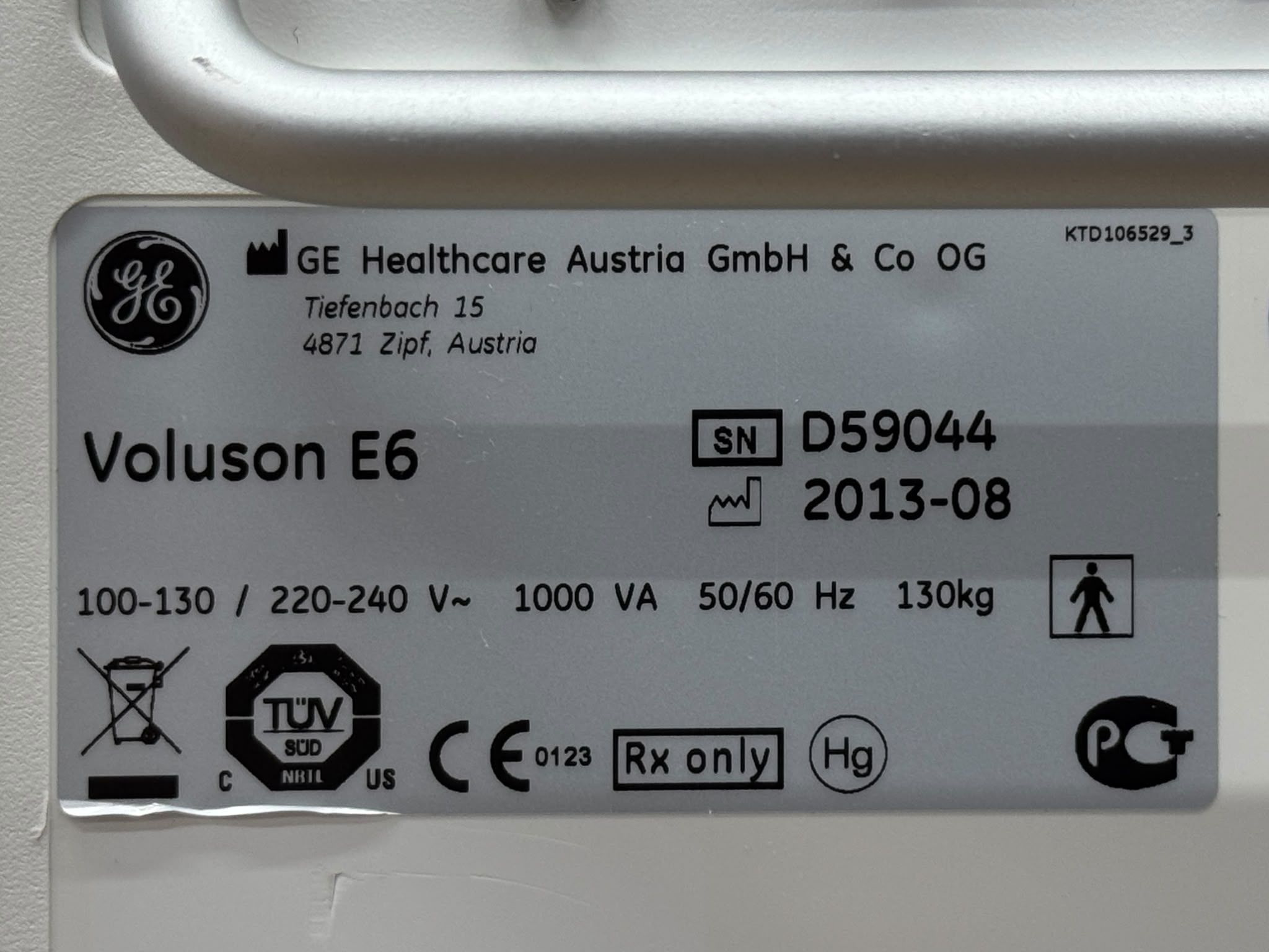 Used GE Voluson Е6 Ultrasound YOM: 2013