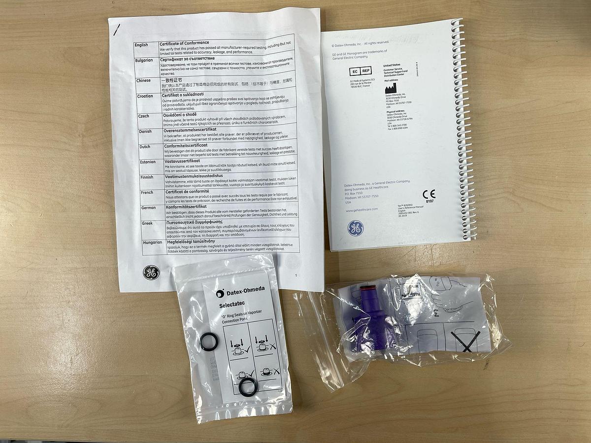 GE Tec 850 Isoflurane REF: 1177-9850-ISO YOM: 2019