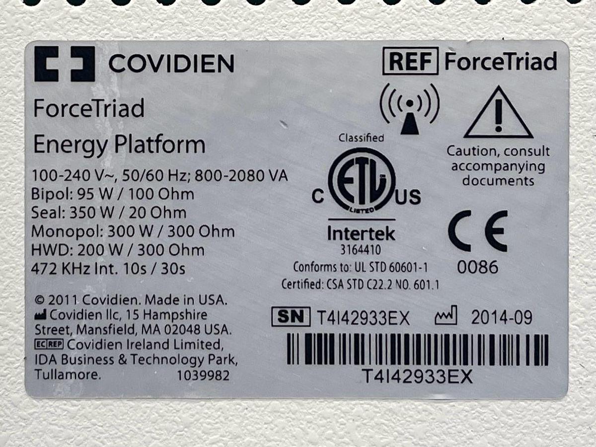 Used COVIDIEN/VALLEYLAB Force Triad YOM